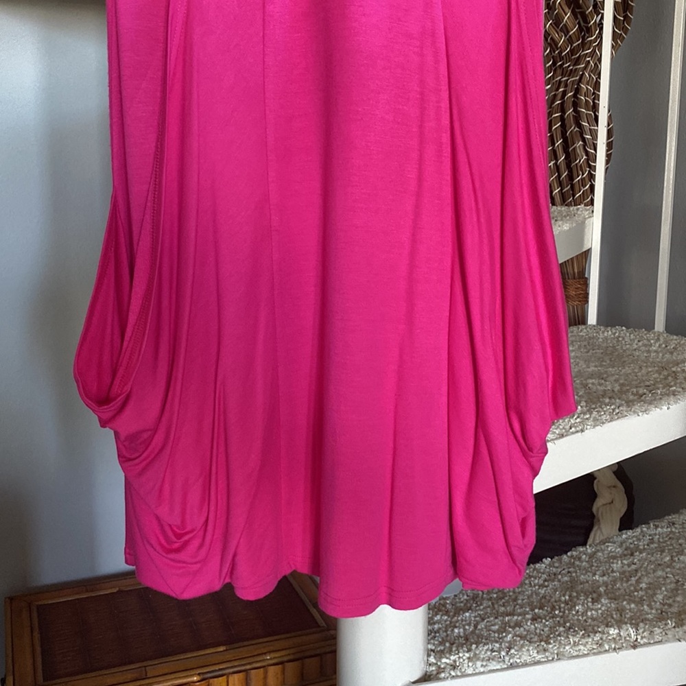 Fuchsia Collared Jersey Dress - image 3